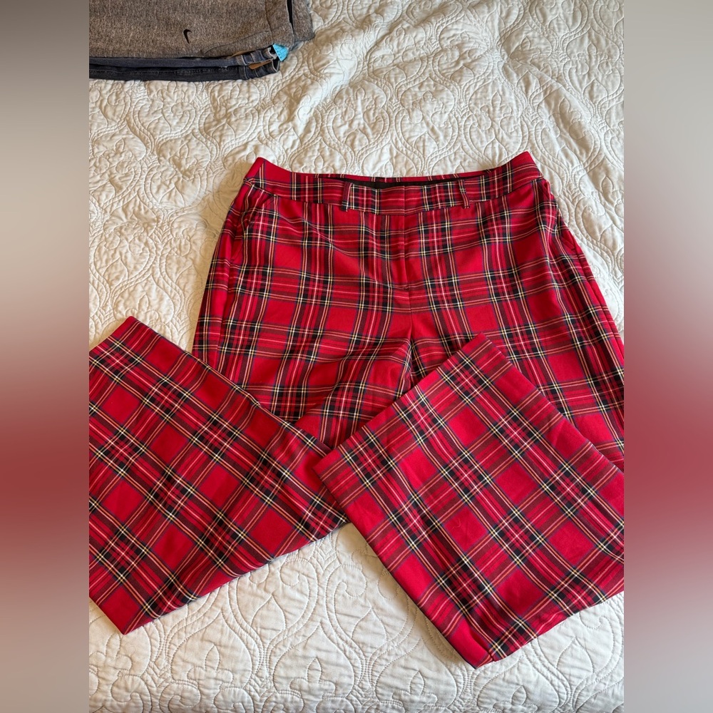 Lane Bryant Red Plaid Tartan Dress Pants size 18 nwot